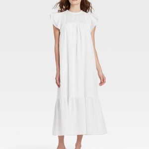 Ruffle short sleeve dress